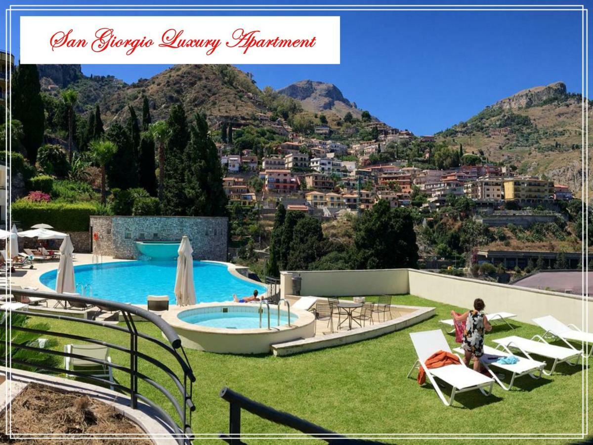 San Giorgio Luxury Apartment Taormina-Panoramic Pool & Parking Space Eksteriør billede