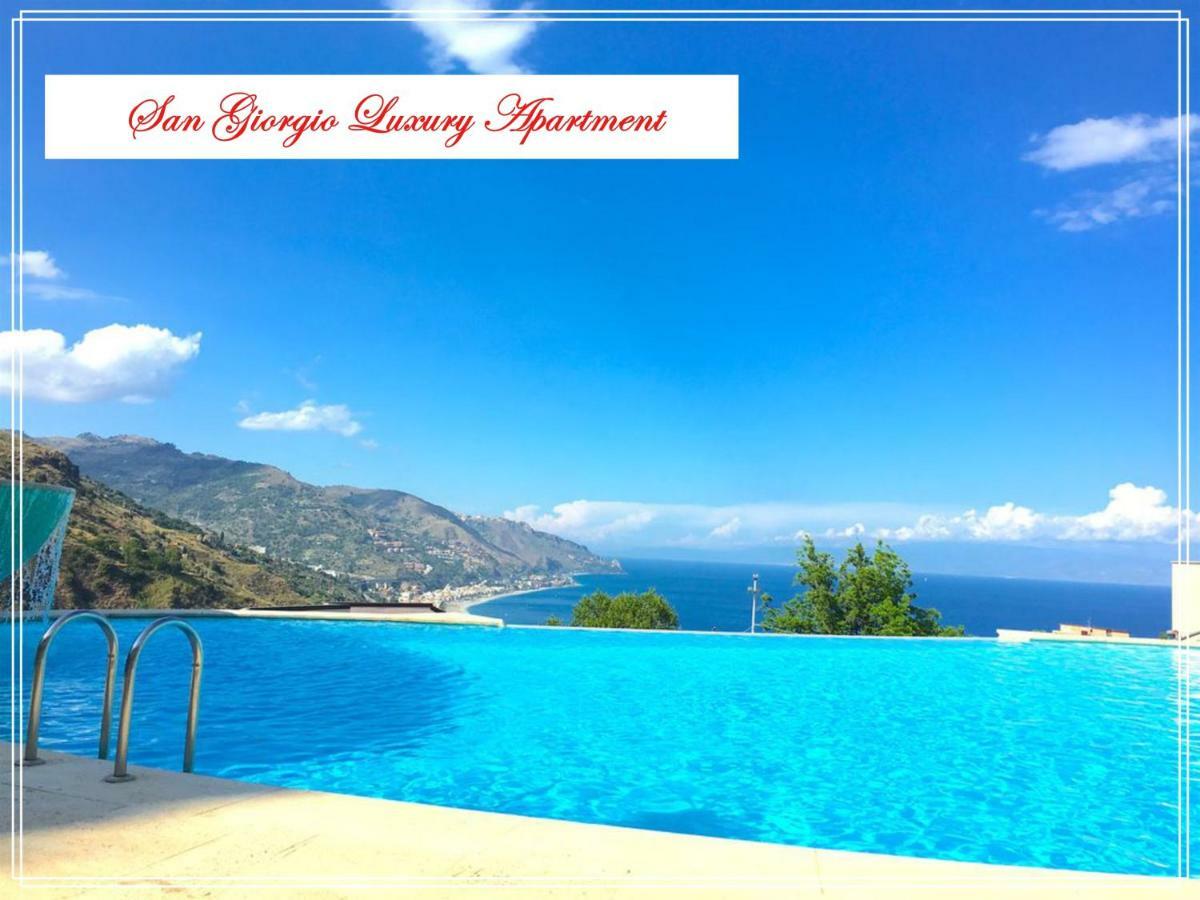 San Giorgio Luxury Apartment Taormina-Panoramic Pool & Parking Space Eksteriør billede