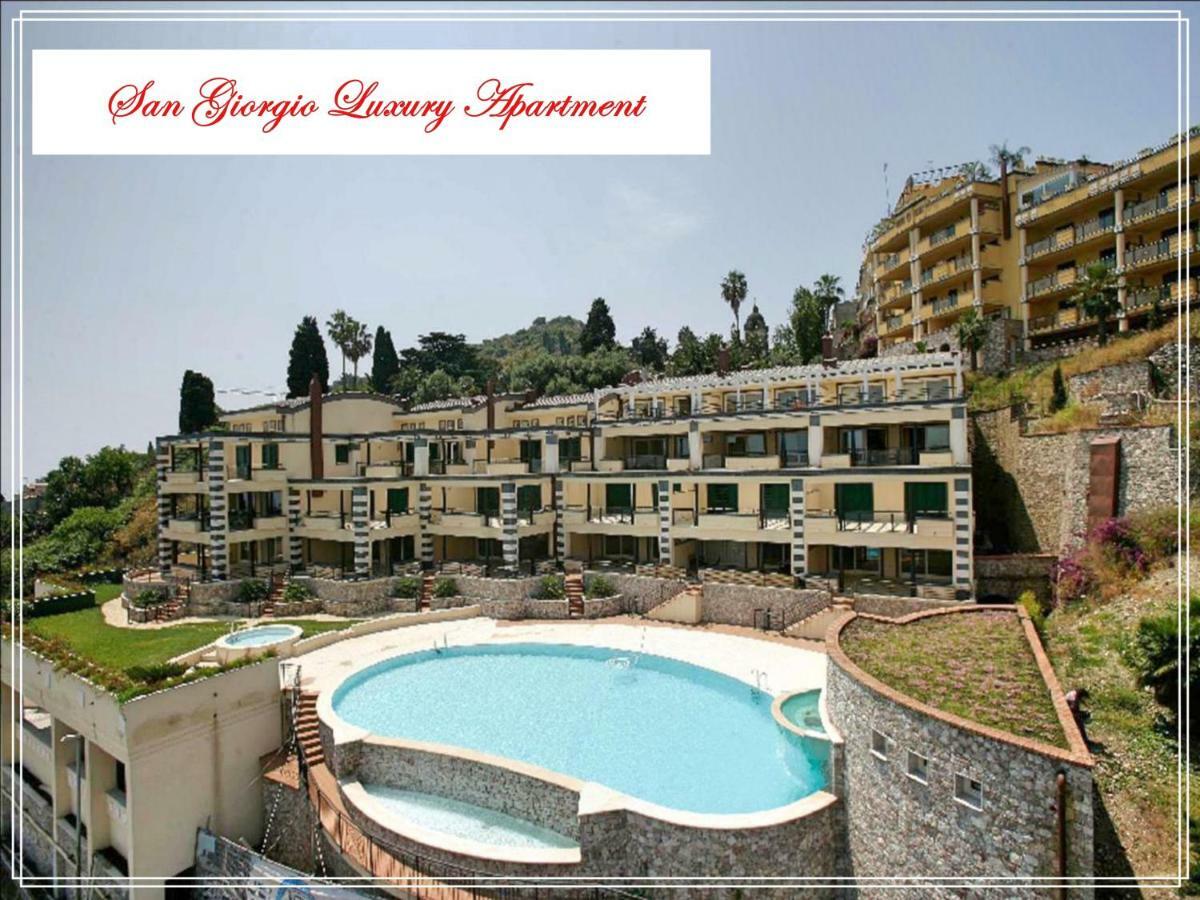 San Giorgio Luxury Apartment Taormina-Panoramic Pool & Parking Space Eksteriør billede